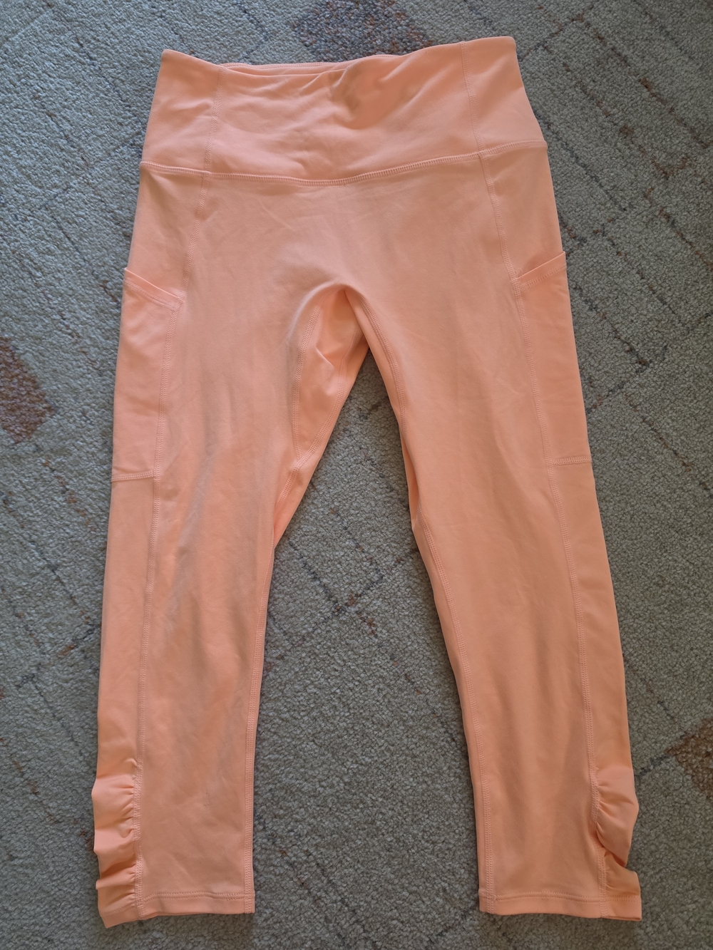 Free People Peach Capri Leggings with Side Pockets